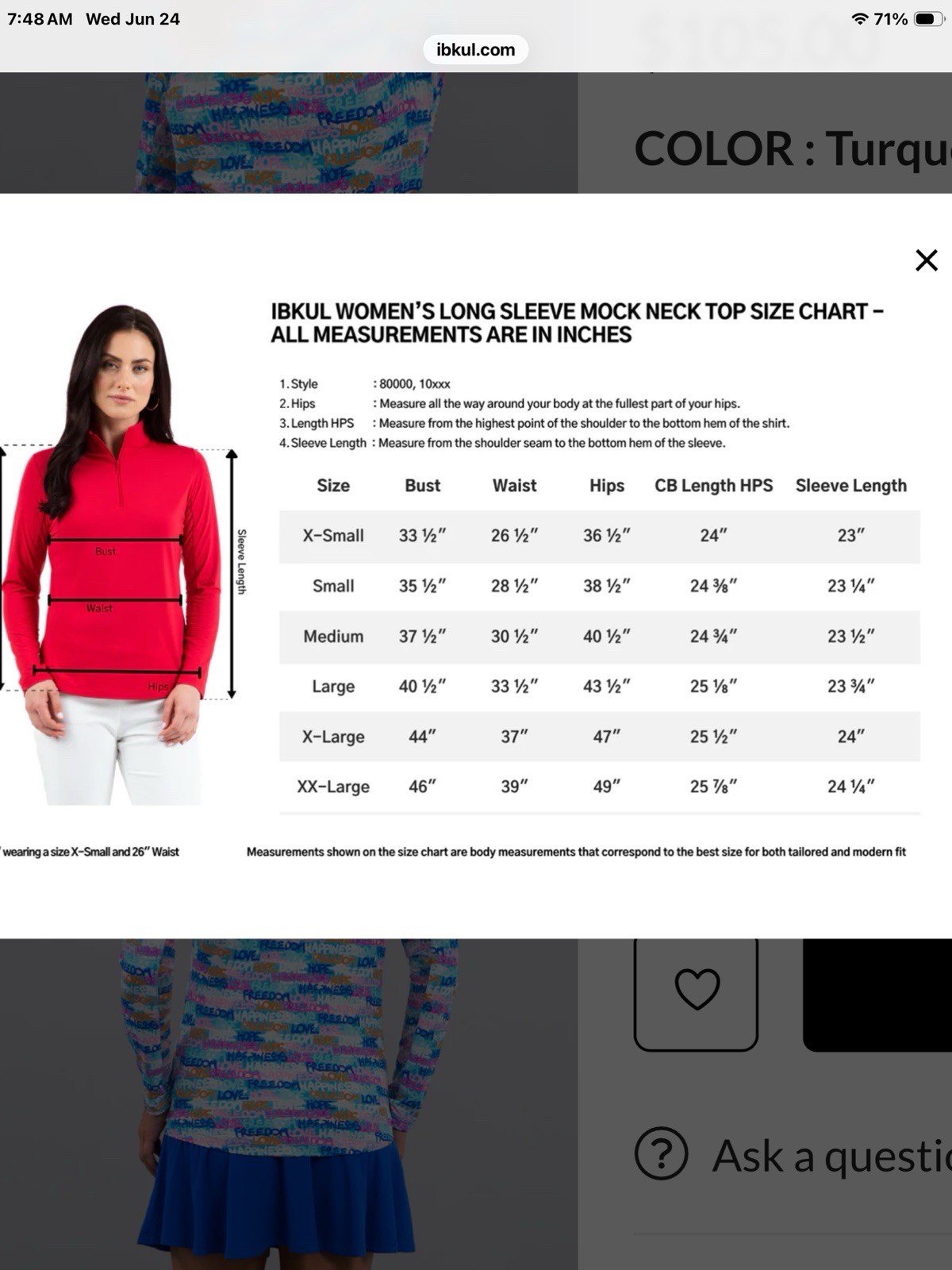 ibkul womens long sleeve large Pre Owned