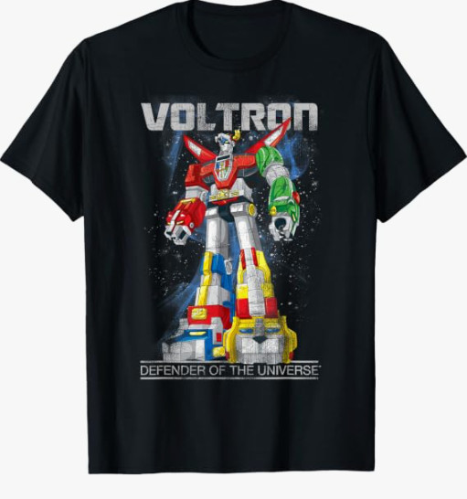 Retro Lion Robot 80s Space Defender Distressed T-Shirt Mens