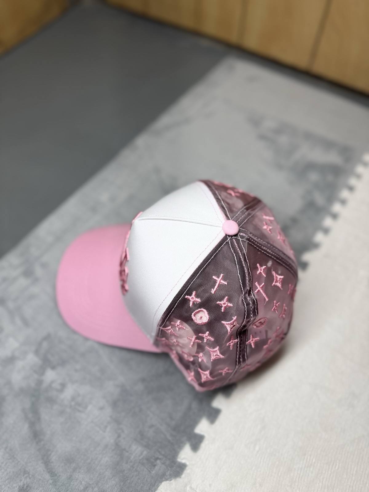 Women’s LA Embroidered Logo Baseball Cap Hat Pink White Brown Adjustable