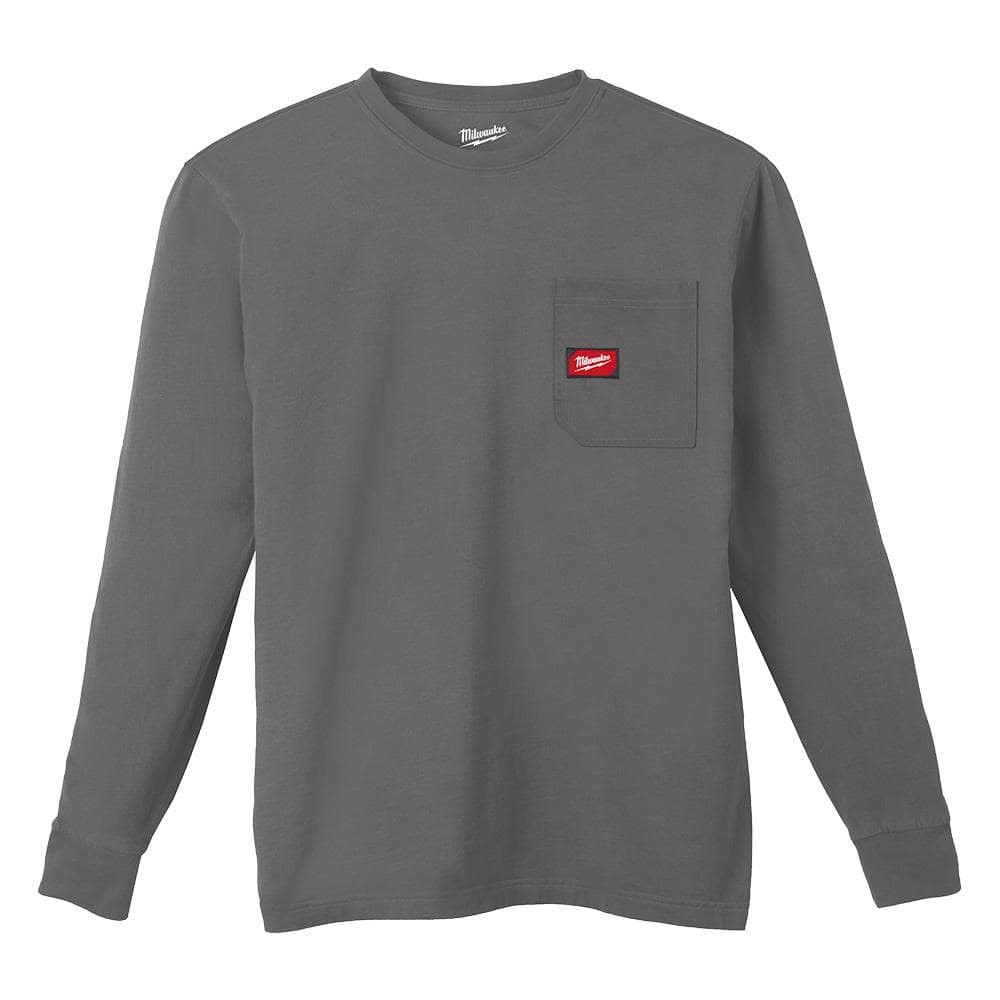 Milwaukee Men’s X-Large Gray GRIDIRON Cotton/Polyester Long-Sleeve T-Shirt