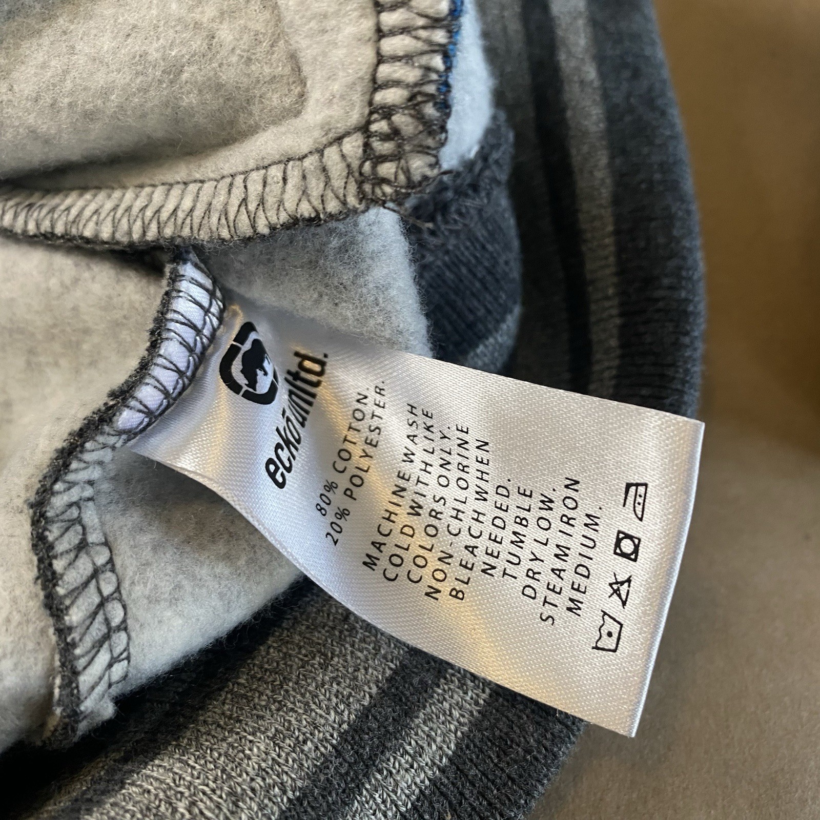 Ecko Unltd XL X-Large Button-Up Sweatshirt Jacket Rhino Logo Men Blue Gray