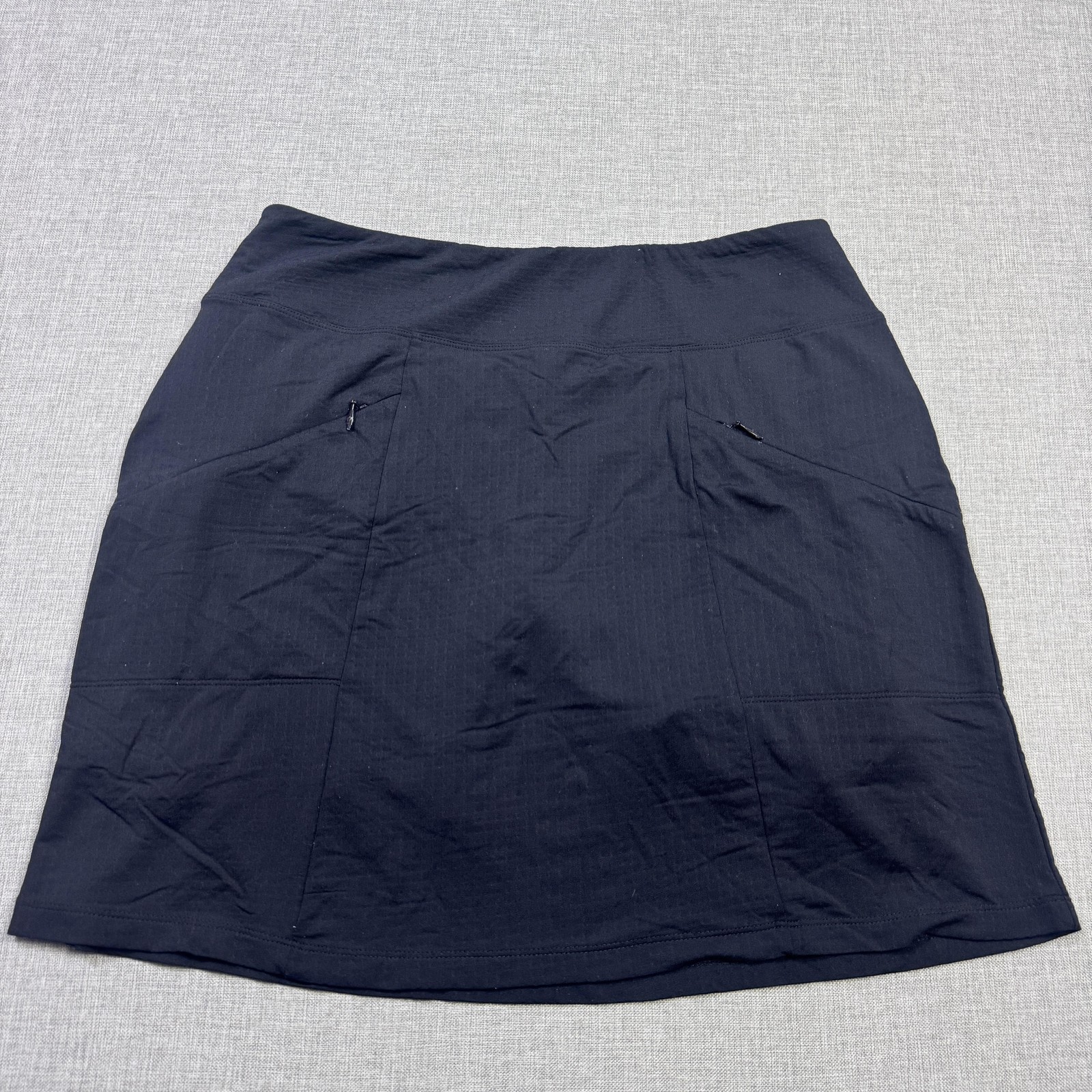 IBKUL Skort Womens Medium Black Athletic Pull On Lined Pockets Quick Dry Stretch
