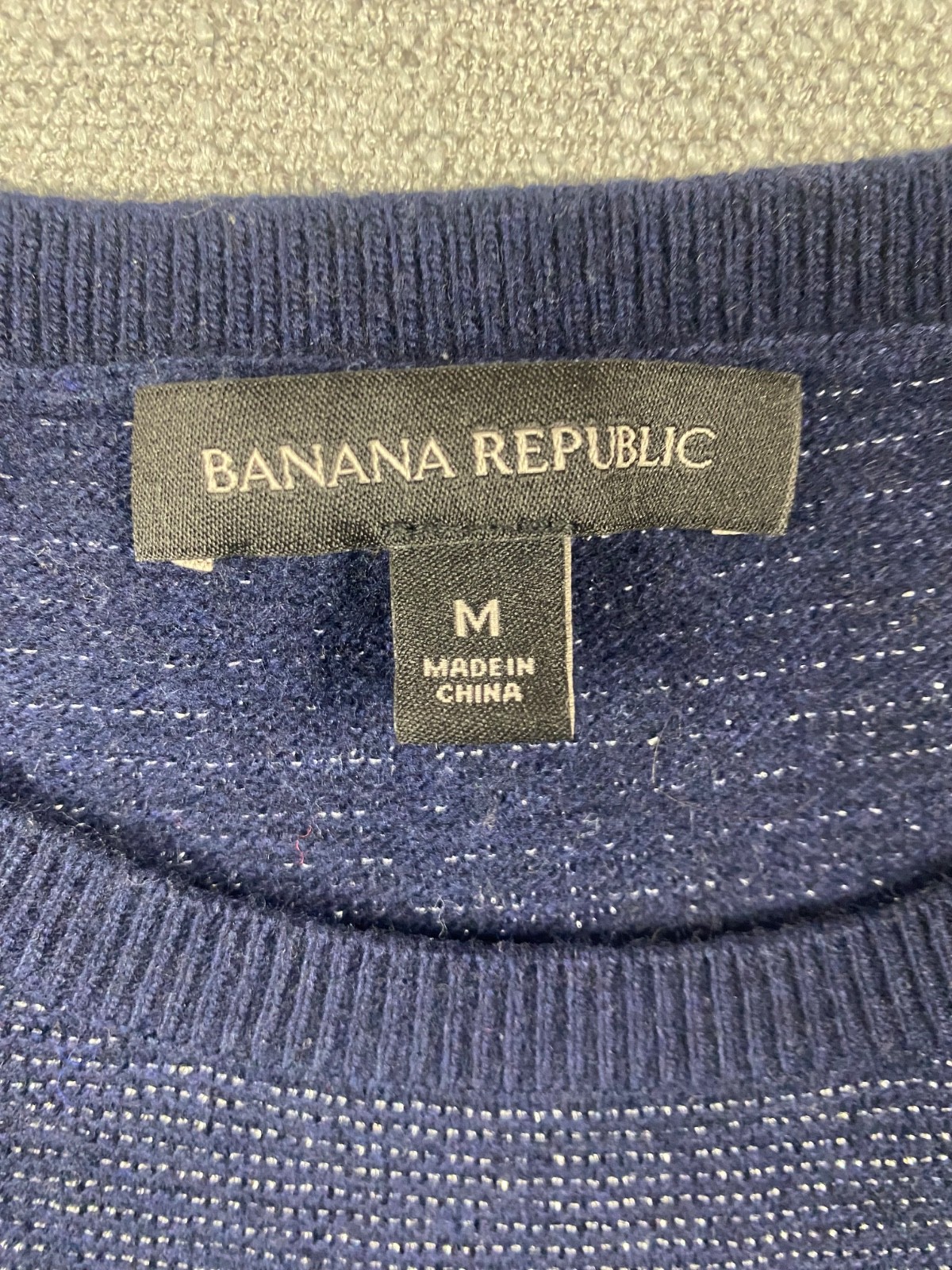 Banana Republic Blue With silver Shimmer Womens M Sweater Flare Cuff
