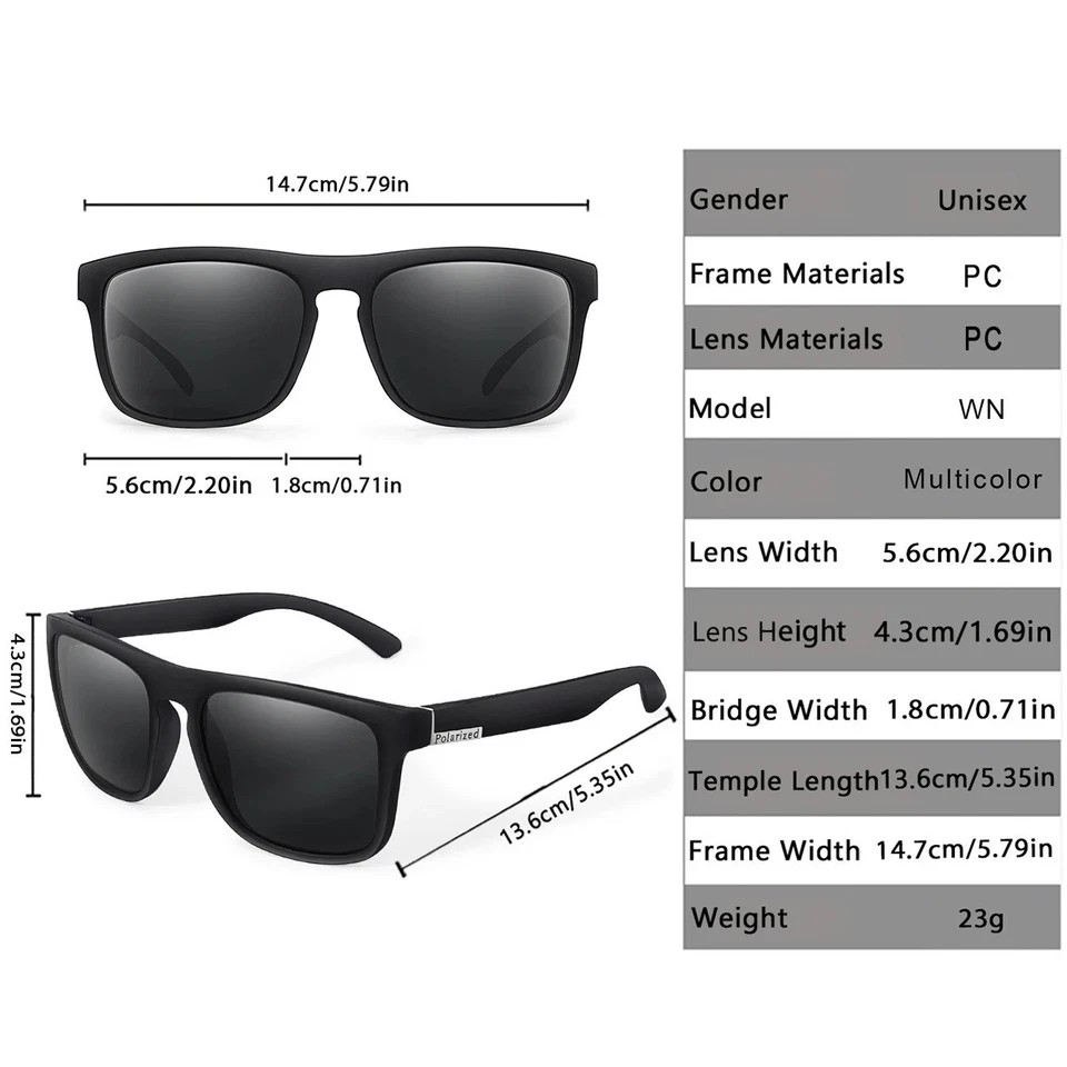 Square Polarized Sunglasses For Men Women Outdoor Sports Driving Glasses Golfing
