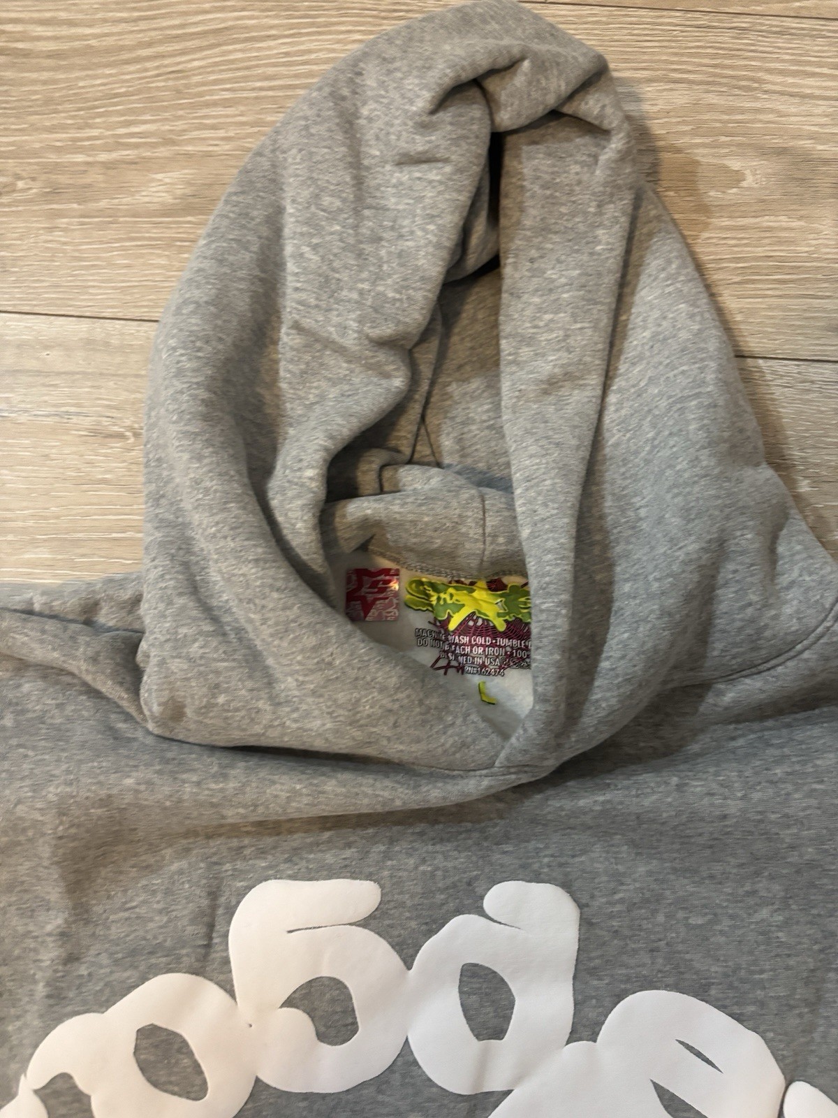 sp5der Big Star Hoodie Graphic Logo Pullover Gray Men’s Size L