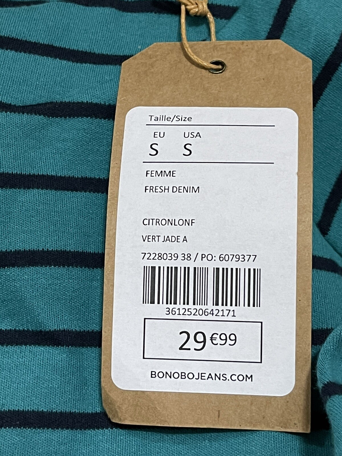 Bonobo Shirt Womens Small Blouse Blue Striped Sweater Pullover N136