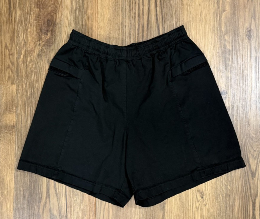 Paskho Shorts Elastic Waist Black Womens Small