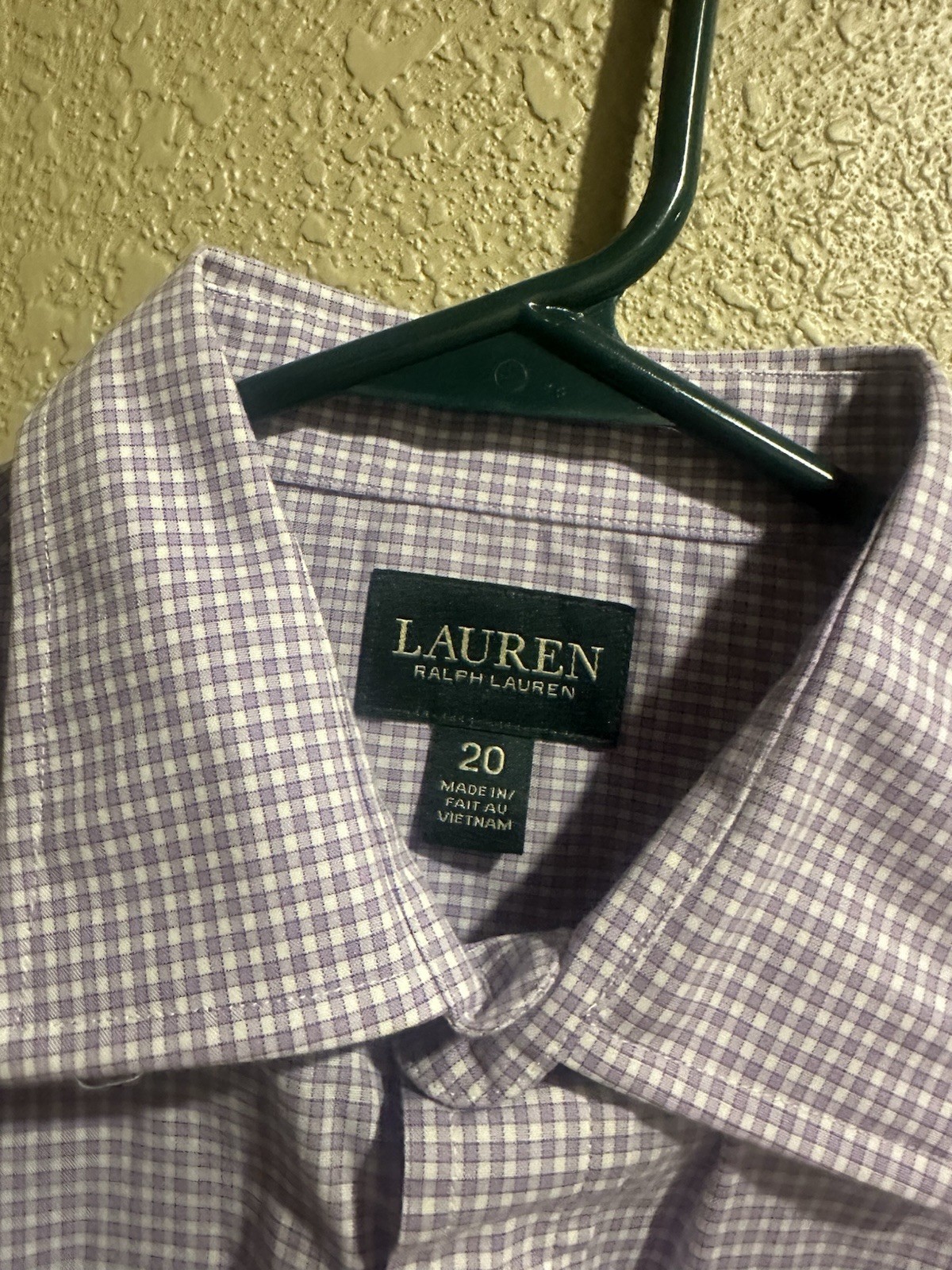 Lauren Ralph Lauren Men’s Non-Iron Easy Care Check Dress Shirt 20 34/35