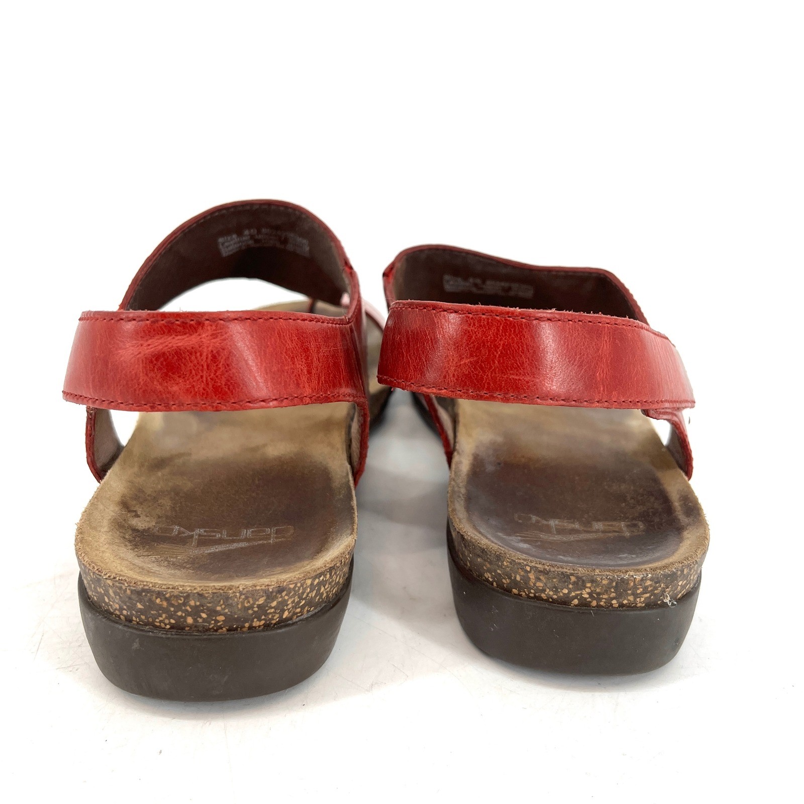 Dansko Red Leather Reece Thong Strap Cork Footbed Sandals Women’s EU40 -US 9.5