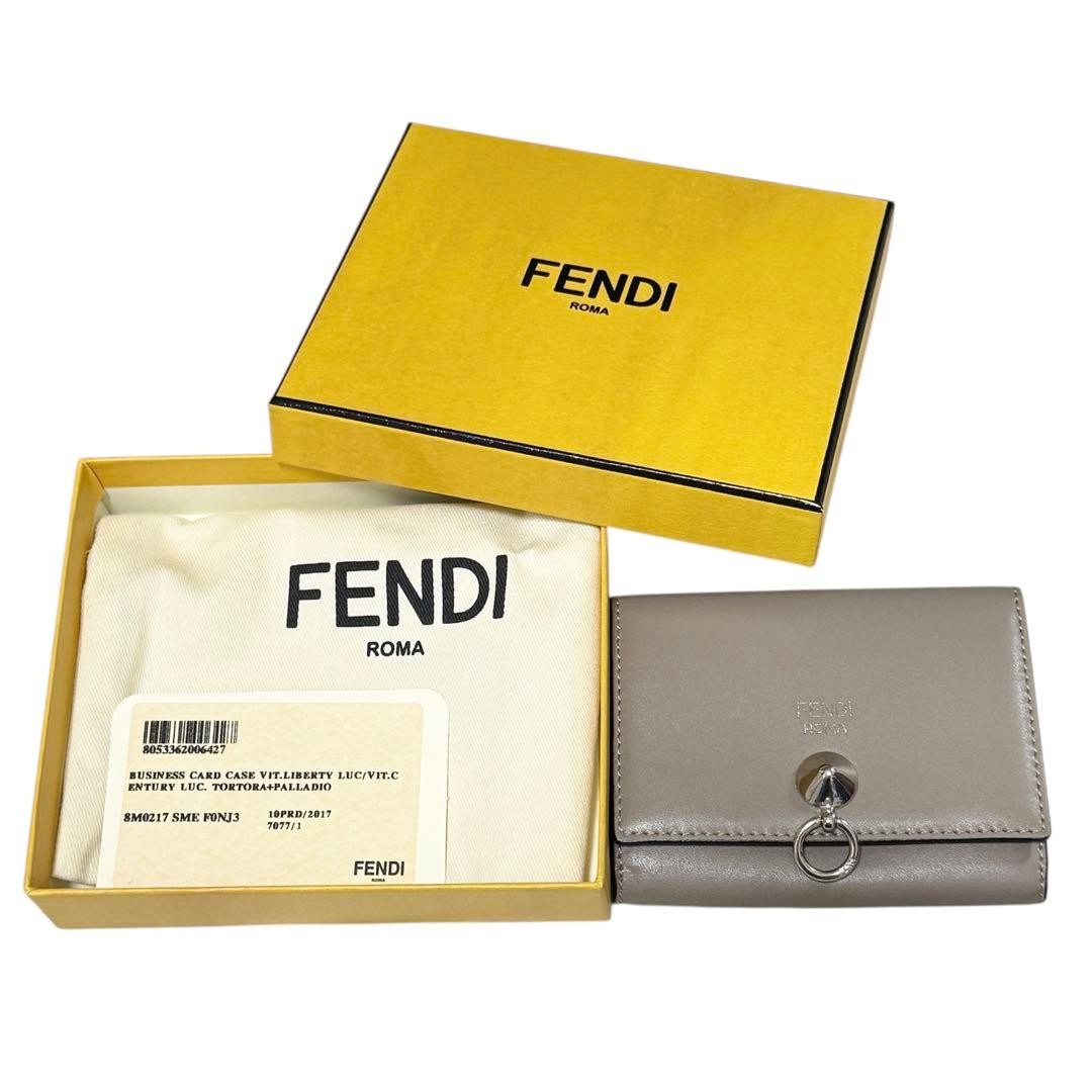 Excellent Condition FENDI Card Case Business Card Holder Bi Fold Wallet with Acc