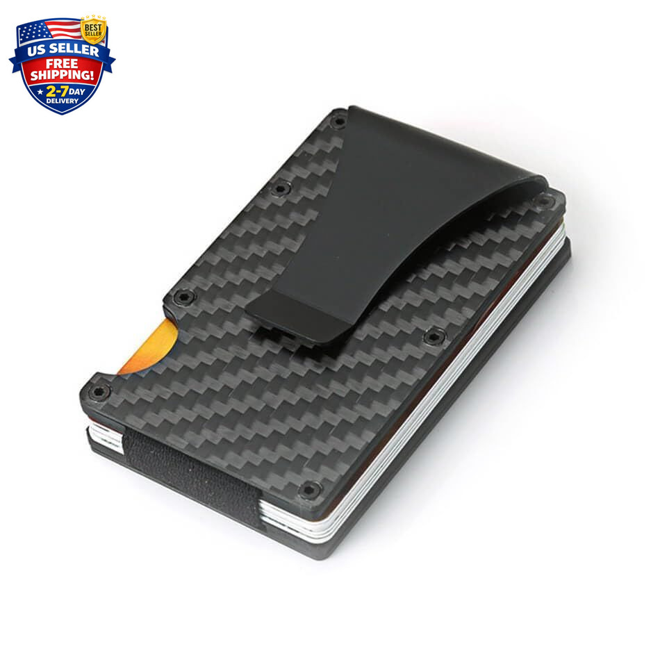 Metal Money Clip Wallet, Carbon Fiber Wallet, RFID Blocking Metal Card