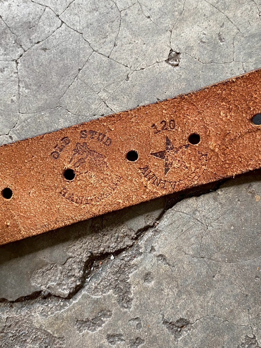 OLD STUD Handmade Studded Black Leather Belt Made in USA Vintage Archive