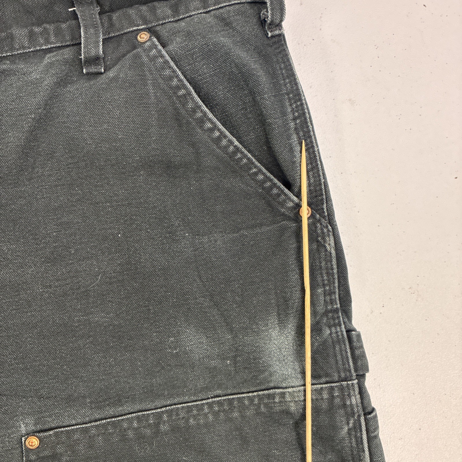 Carhartt Canvas Carpenter Double Knee Work Pants Size 42 X 30 B01 BLK