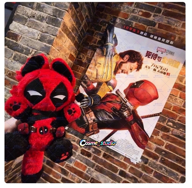 Cute Marvel Deadpool Bear 30cm Plush Doll Stuffed Toy Cotton Anime Gift Pillow