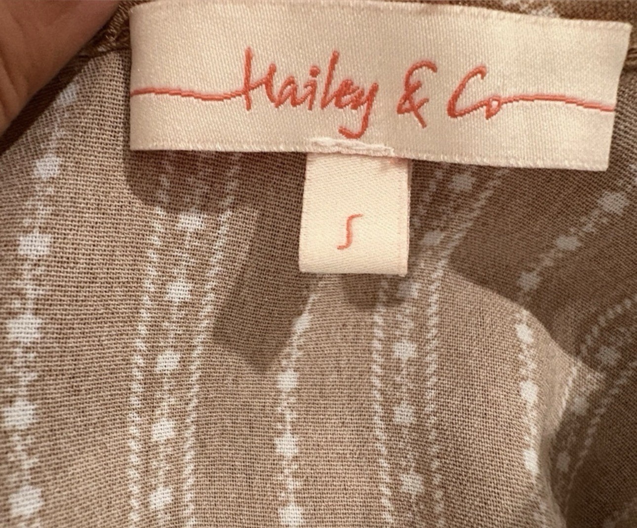 Hailey & Co Brown White Striped Open Front Ruffle Hem Bell 3/4 Sleeve S