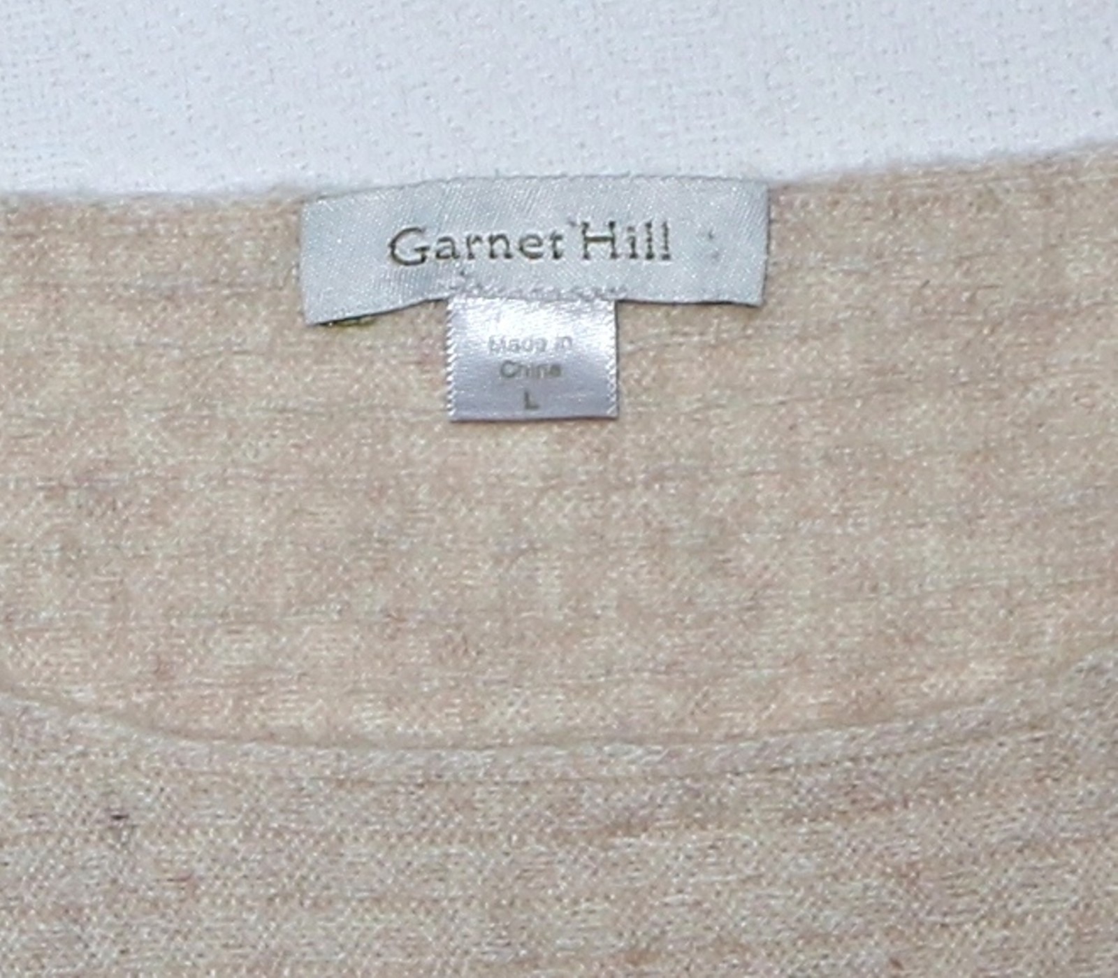 GARNET HILL Ovrszd Beige Cashmere RndNck Swtr 48 In Chst 24 In Lng Sz L EXC