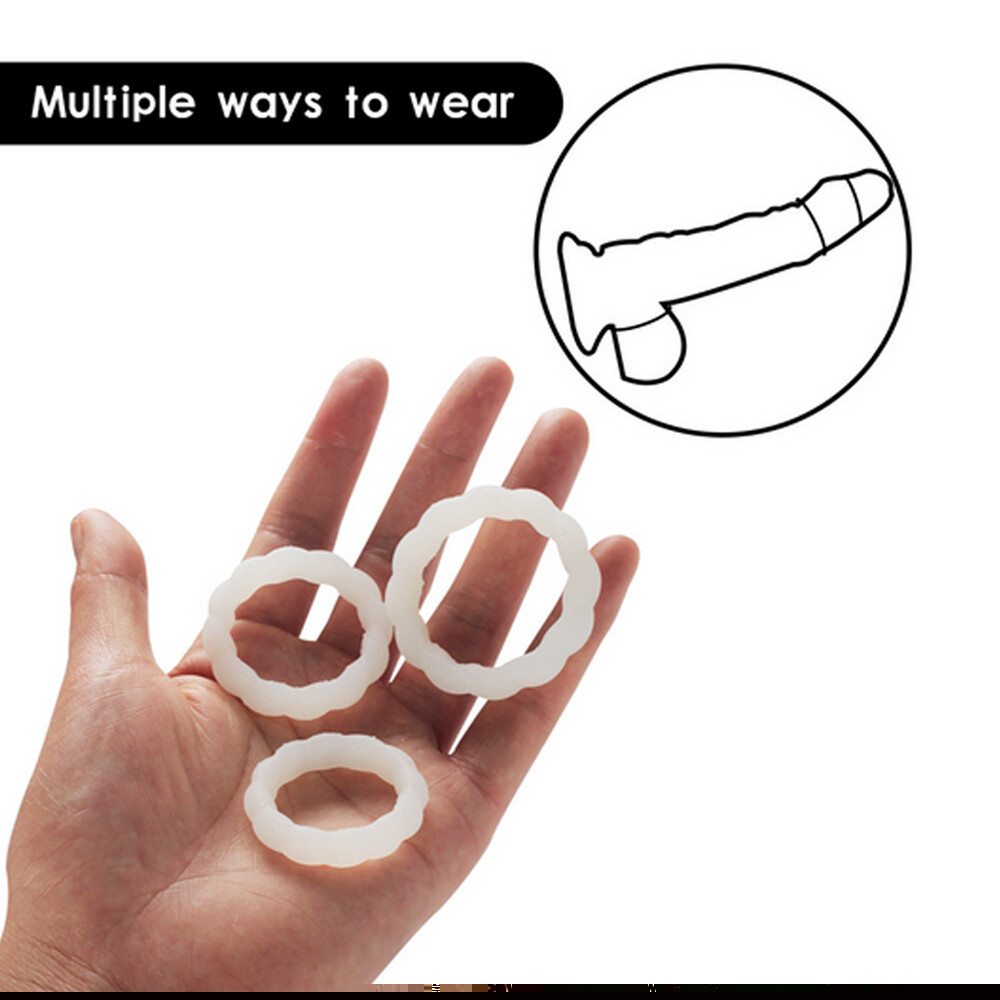 3pcs Male Performance Enhancement Ring Soft and Elastic Underwear Thong Circle