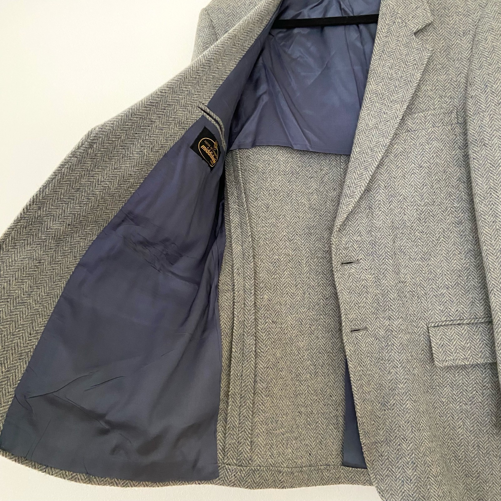 Vtg Middishade Herringbone Men’s Sportcoat 40R Tweed Old Money Academia Elbow