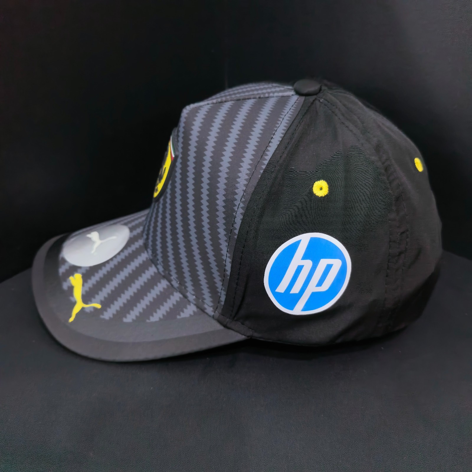 Ferrari Black Carbon Fiber Baseball Cap – Adjustable