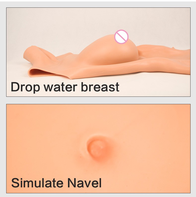 No Oil Silicone Full Bodysuit E Cup Breast Forms Body Suit For Crossdresser US