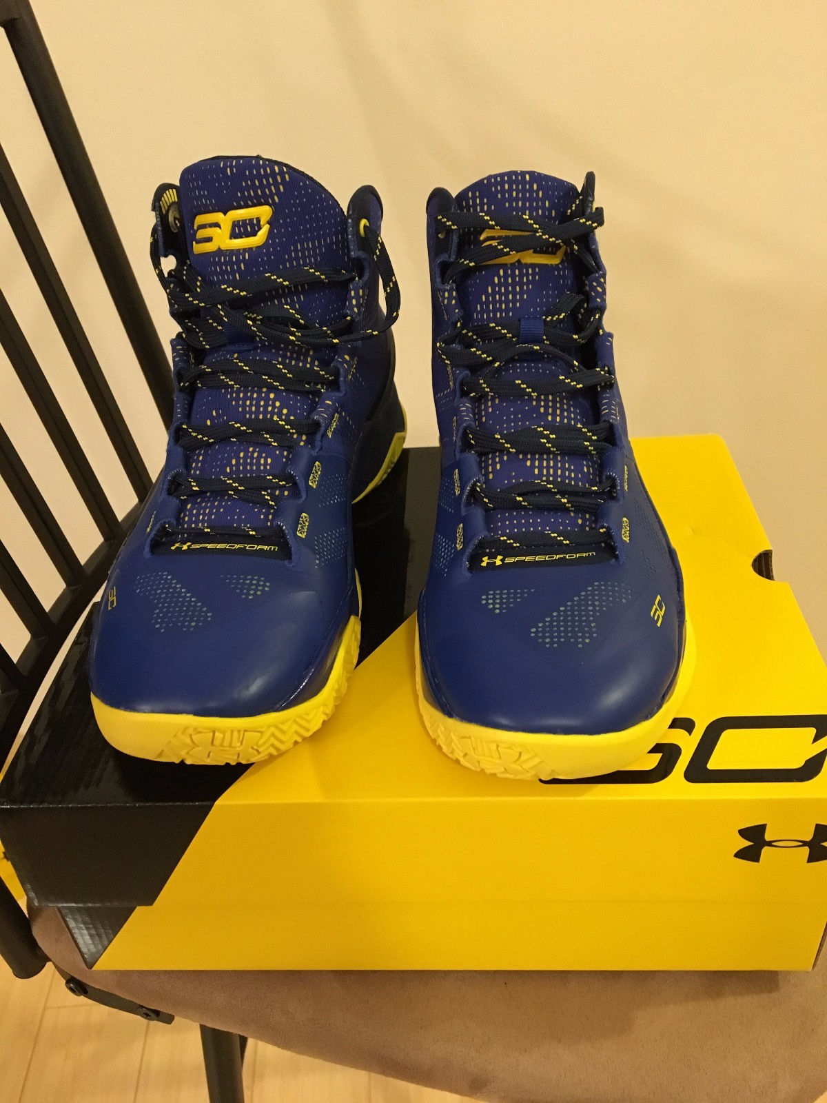 New Under Armour Curry 2 Dub Nation Away Warriors – Blue Yellow