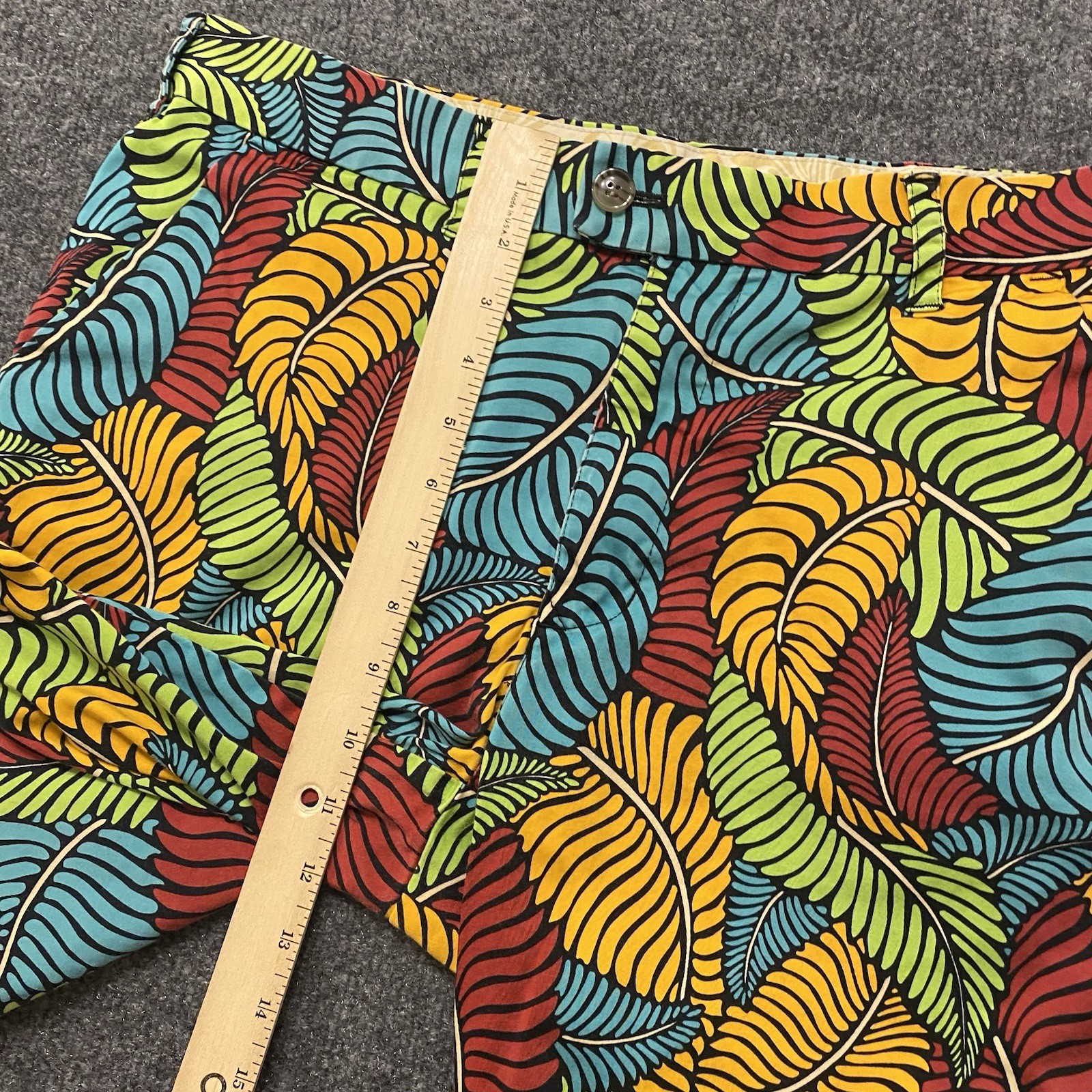 Loudmouth Fronds Klammer Golf Shorts Mens Size 34 Abstract Colorful Stretch Fit