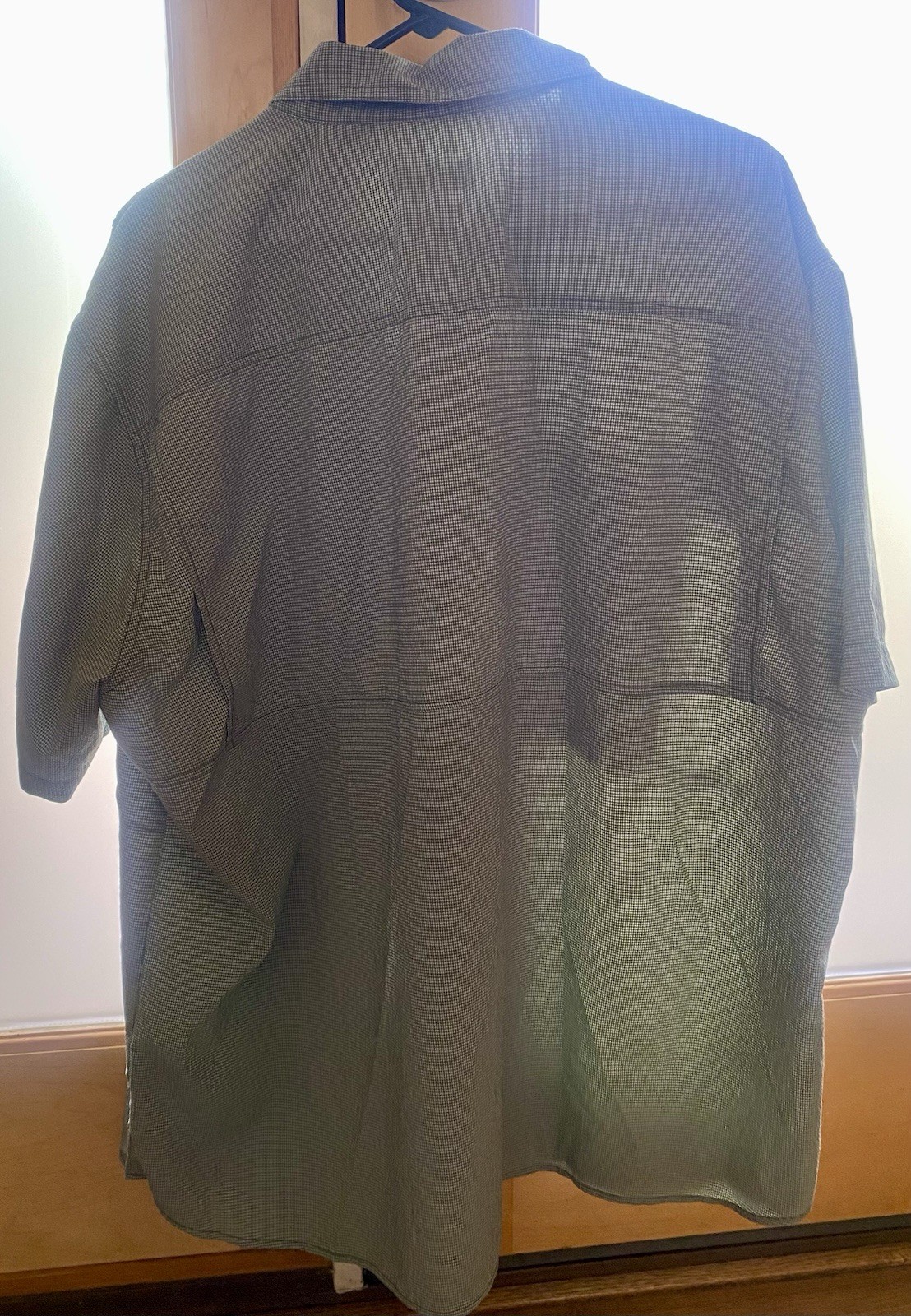Orvis Shirt Men XXL GREEN Button Down Short Sleeve Fishing Hiking Tech