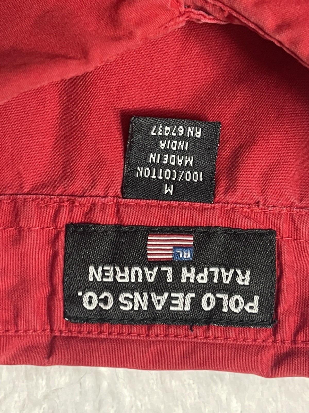 VTG Polo Jeans Co Ralph Lauren Red Sleeveless Button Front Shirt Women’s Medium