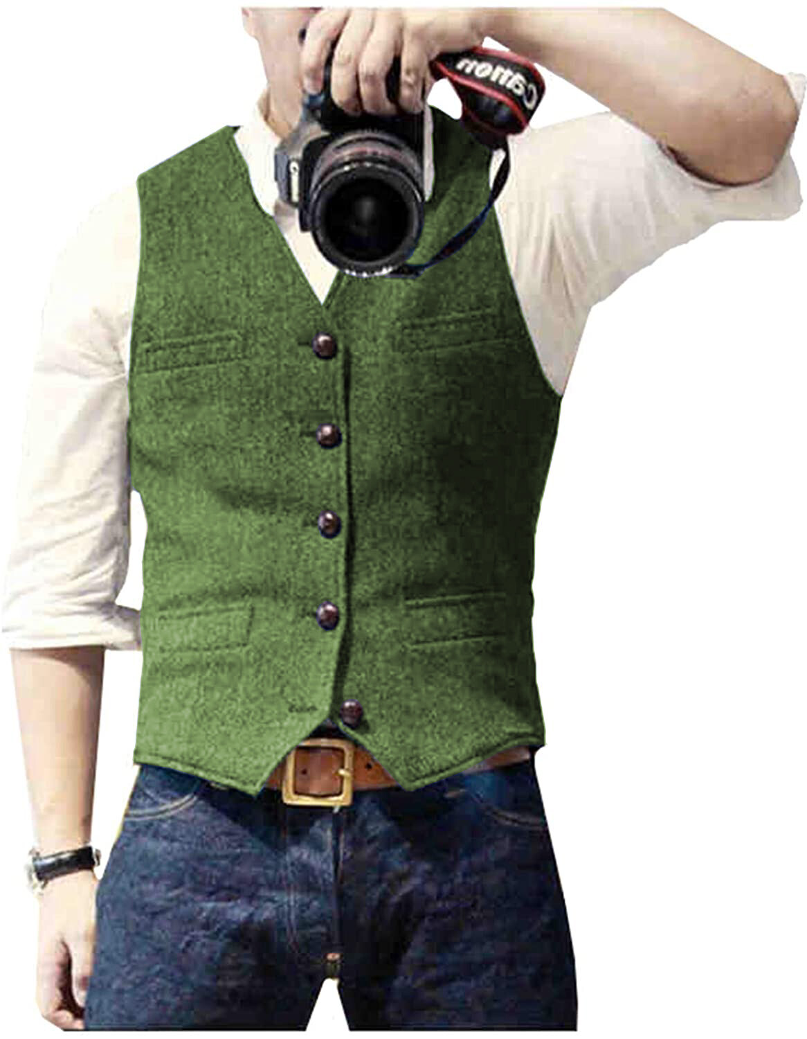 Mens Tweed Suit Vest Retro Herringbone Western Groom Formal Dress Waistcoat Vest