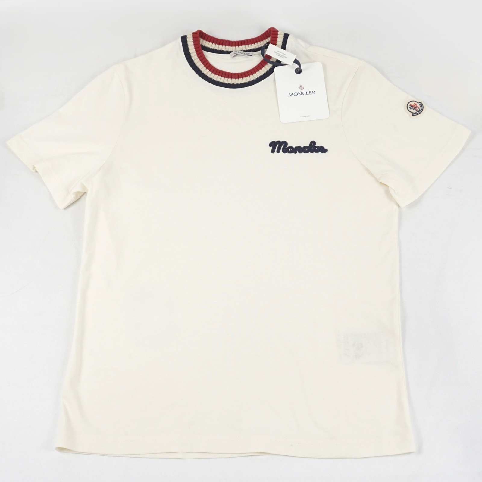 Moncler Embroidered Logo Cotton Short-Sleeve T-Shirt In White – Men’s Size XXL