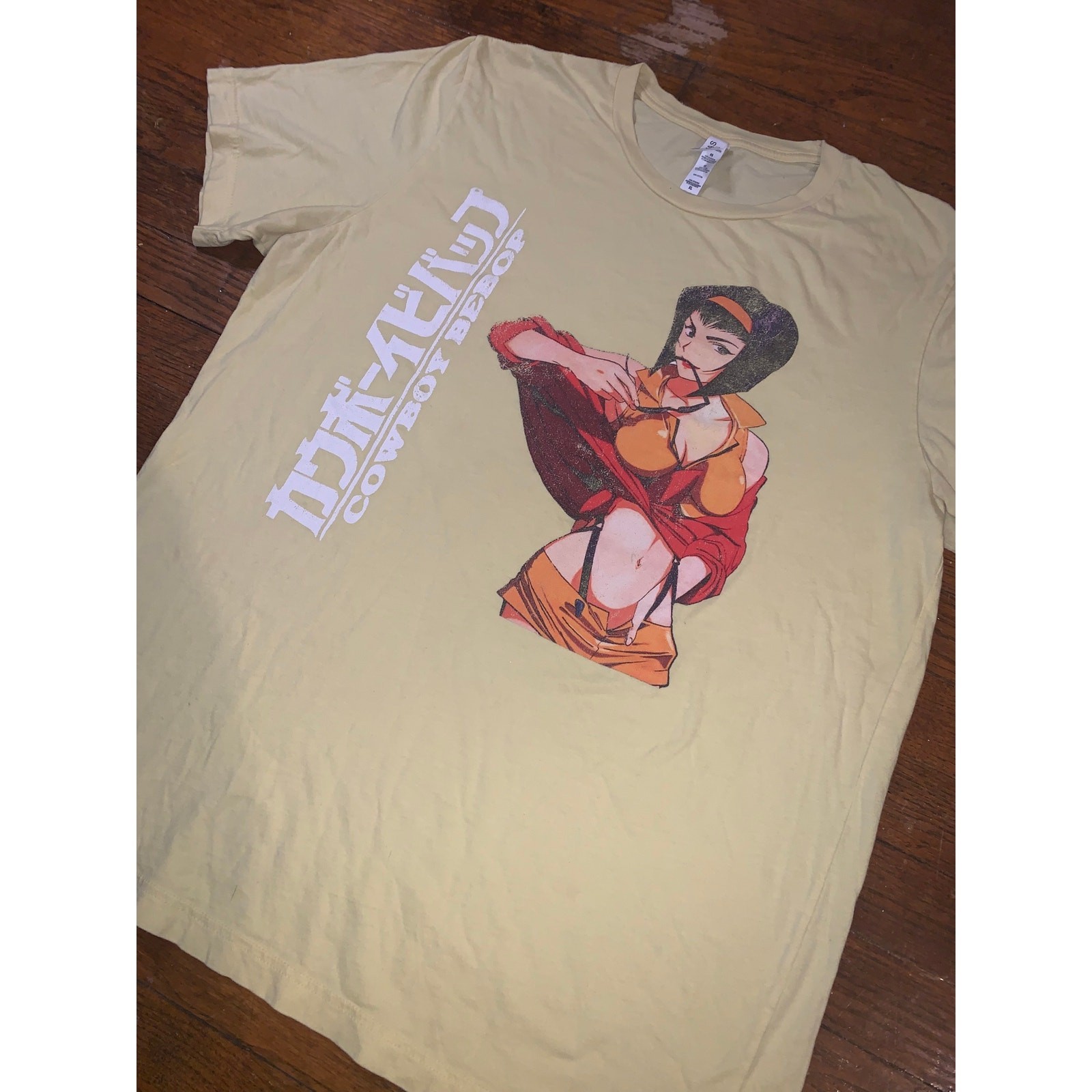 Cowboy Bebop Anime T Shirt XL Yellow Bella Canvas Faye Valentine
