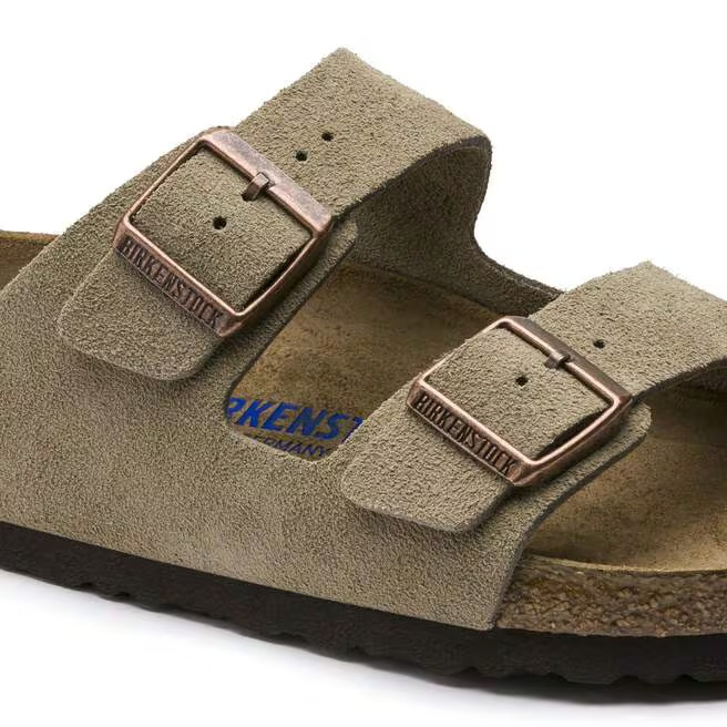 Birkenstock Arizona Soft Footbed Suede Leather Unisex-Taupe Sandals