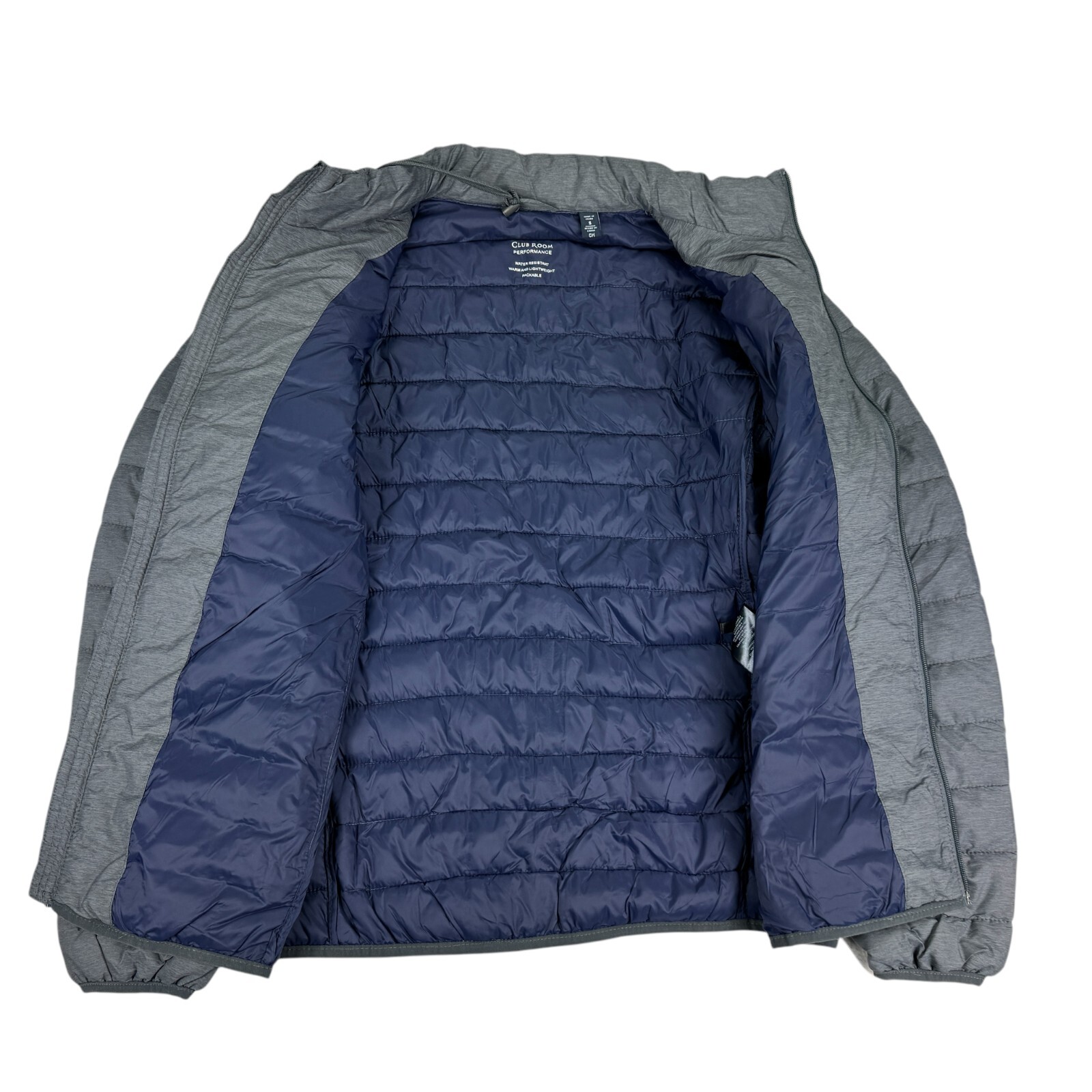 Club Room Mens Quilted Packable Puffer Jacket Gray S