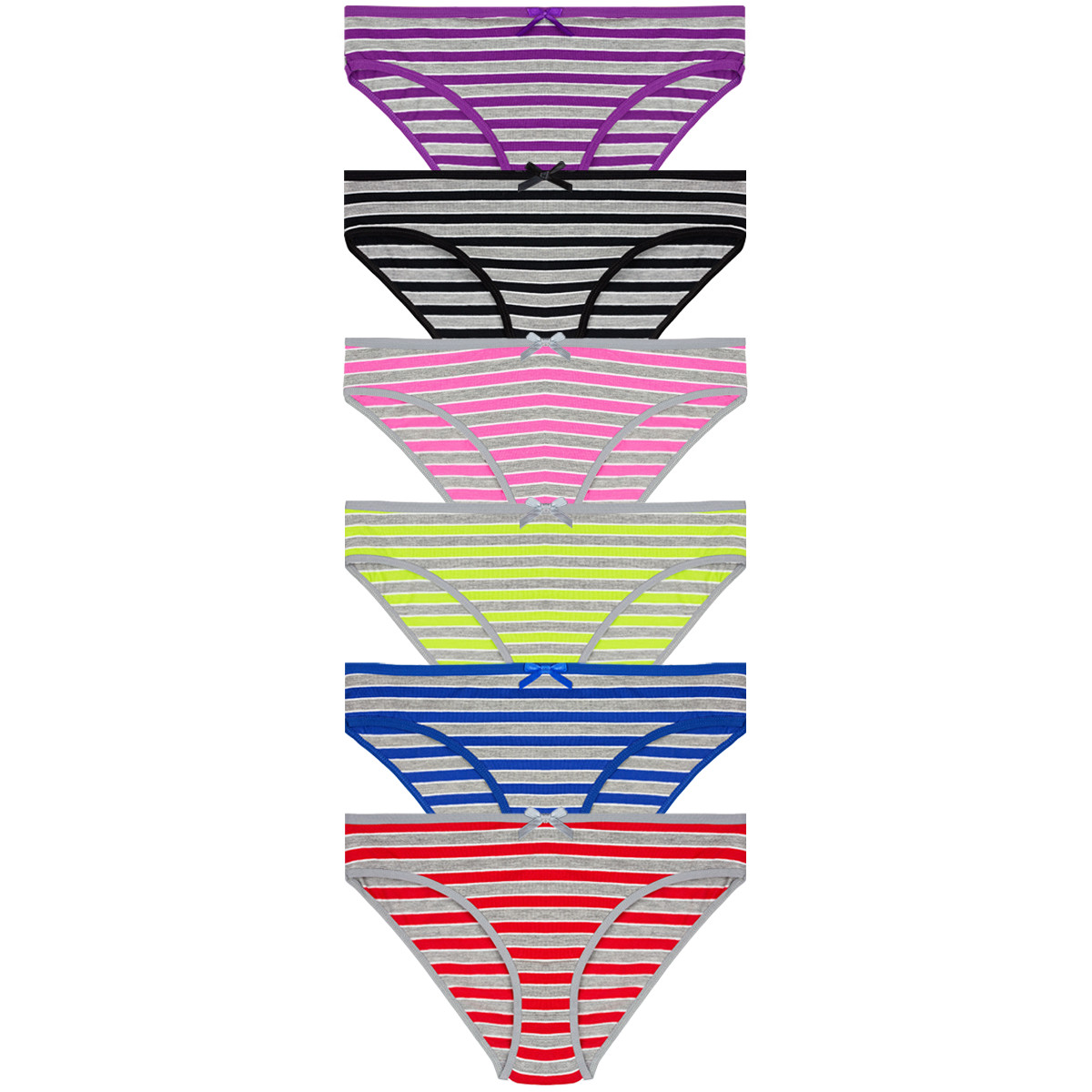6 Lot Women Cotton Sport Panties Pack Bikinis Underwear Knickers Teens Briefs S