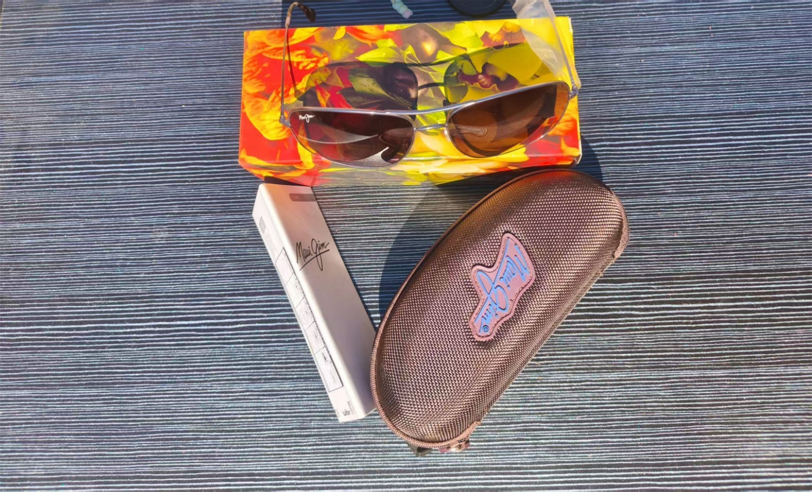 NIB Maui Jim Cook Pines Rose Gold Titanium Polarized Sunglasses RS774-16R