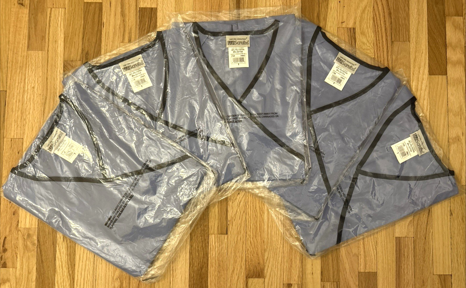 NEW Lot of 5 UA Scrubs Size S Small Blue Scrub Tops / Medical Uniforms