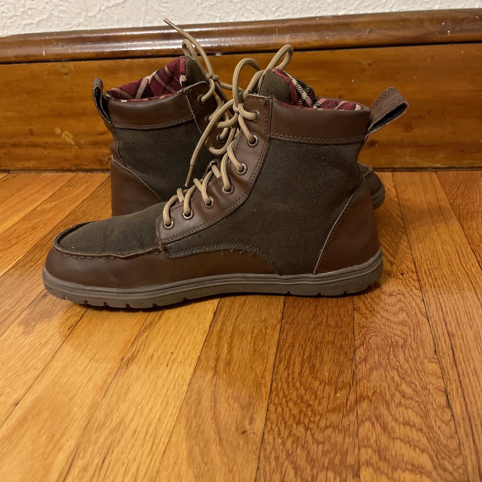 Lems Boulder Boot Boots Timber Green Plaid Lined Men’s Size EU 45/ US 11