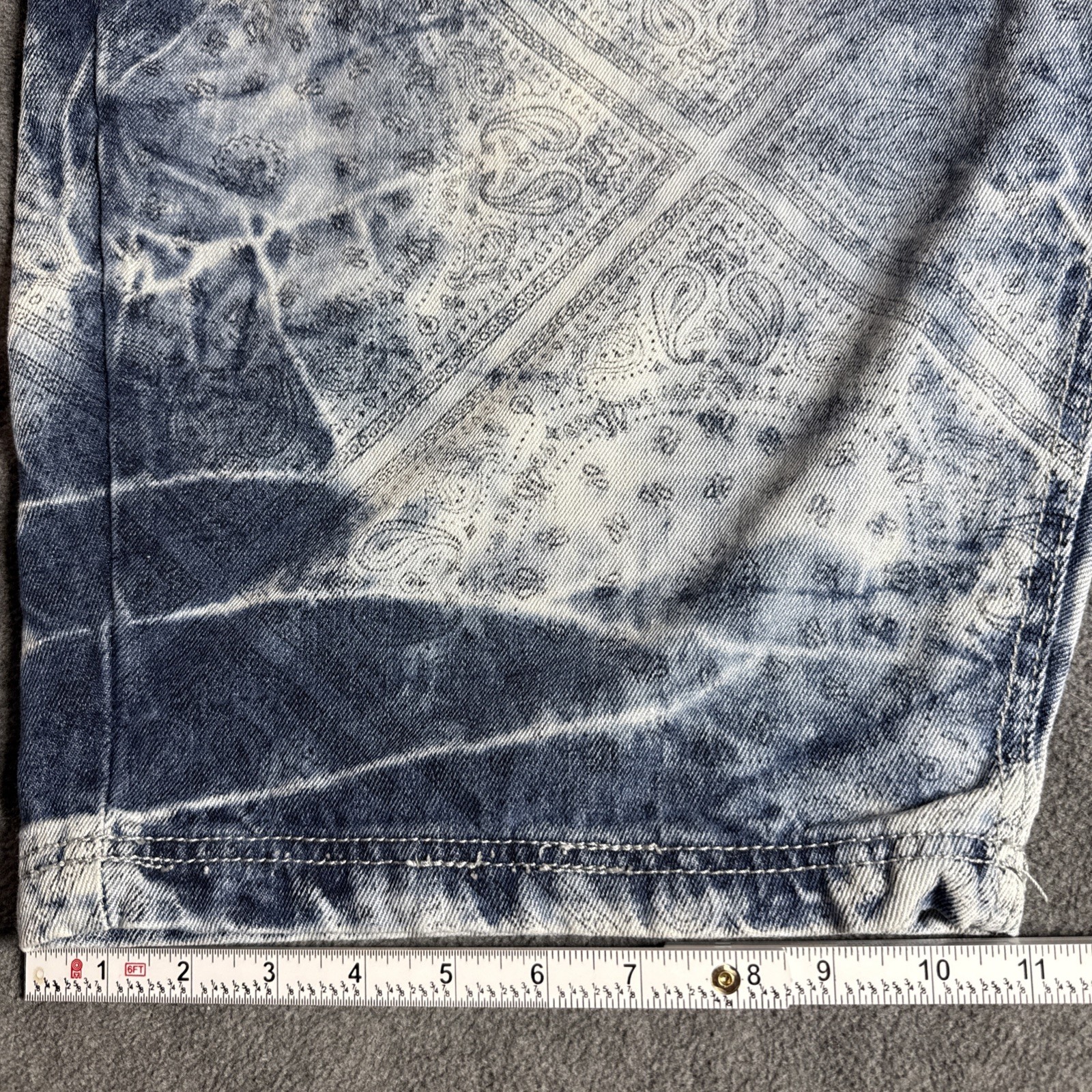 Switch Remarkable Jean Shorts Men’s 50 Blue Paisley Denim Grunge 90’s Hip Hop