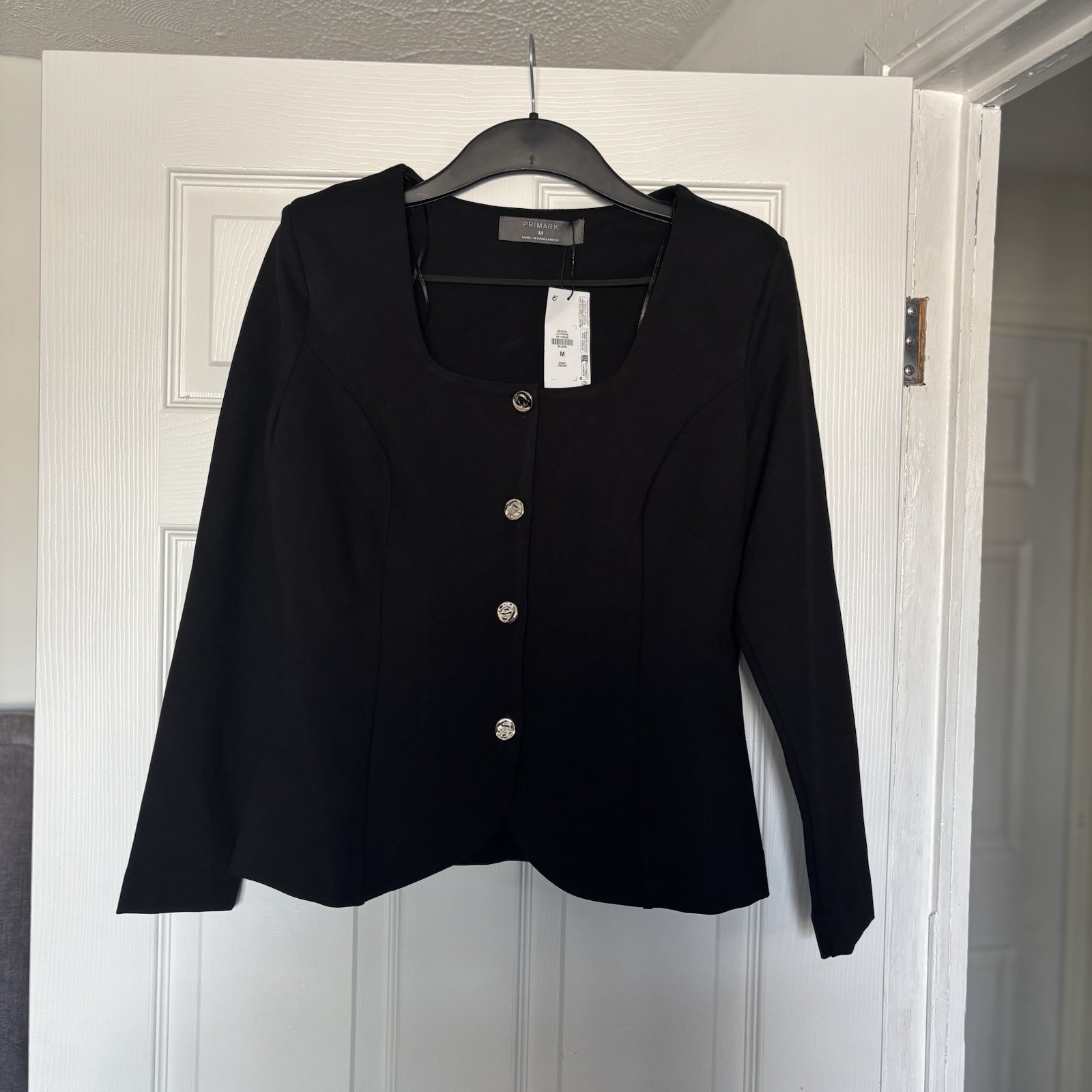 Primark Black Jacket Blazer Button Up Size 12/14 BNWT Smart Casual Formal Work