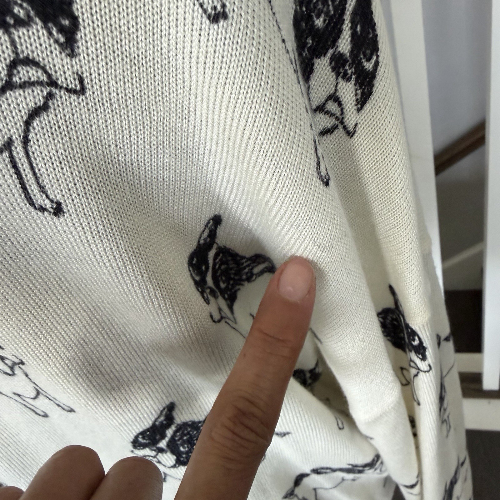 Olivia & Grace French Bulldog Cashmere Blend Sweater XL Dog Graphic Novelty AOP