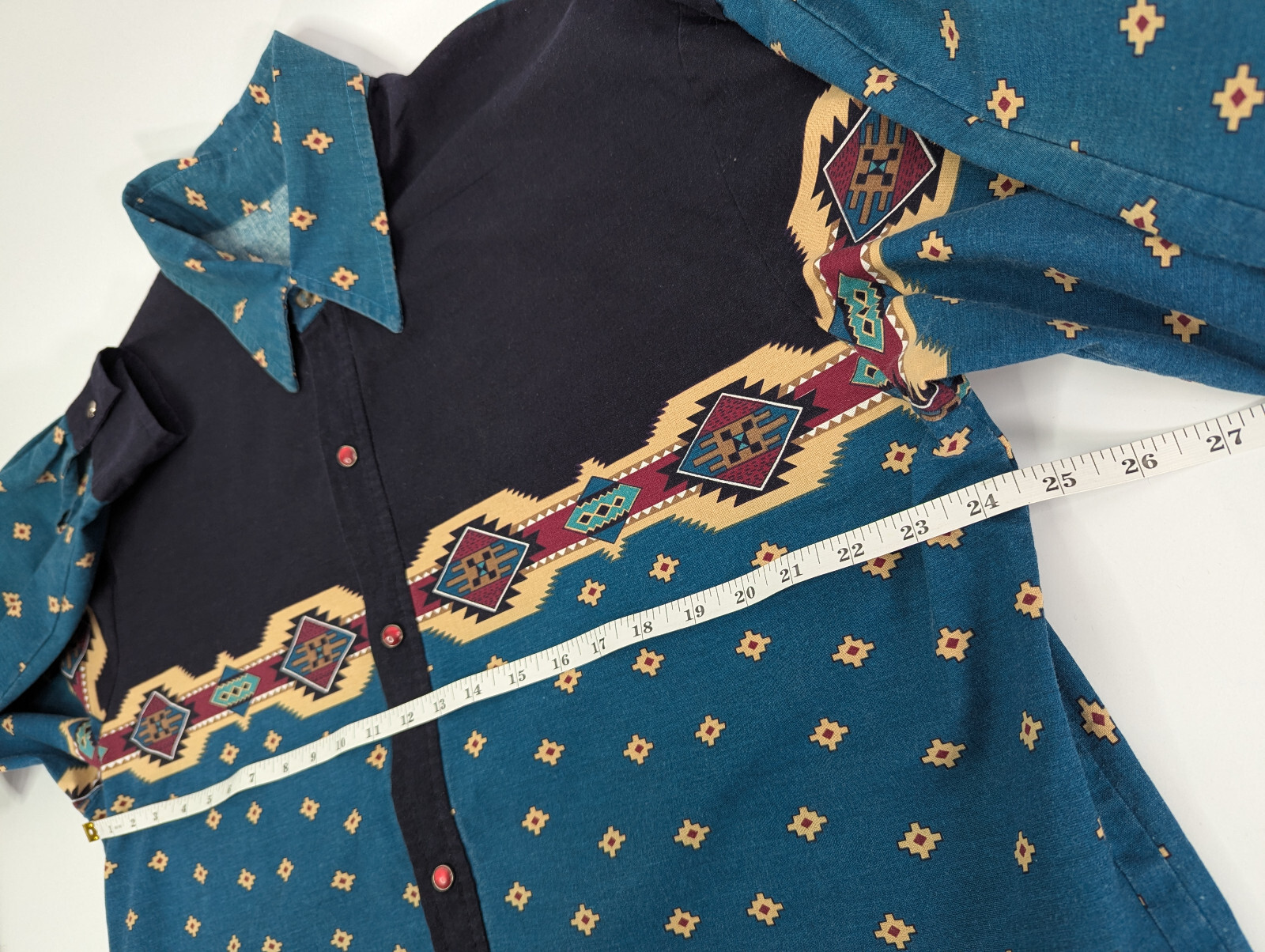 Western Cowboy Aztec Pearl Snap Button Southwestern Shirt Mens Rodeo