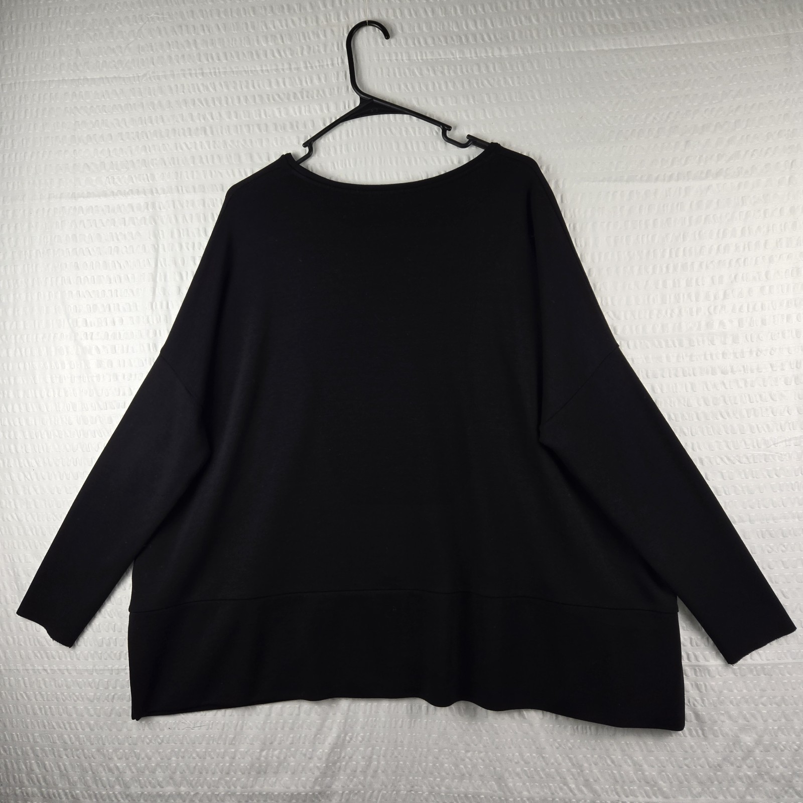 COS Oversized Lagenlook Boxy Black Long Sleeve Sweater W/ Side Slits Size L