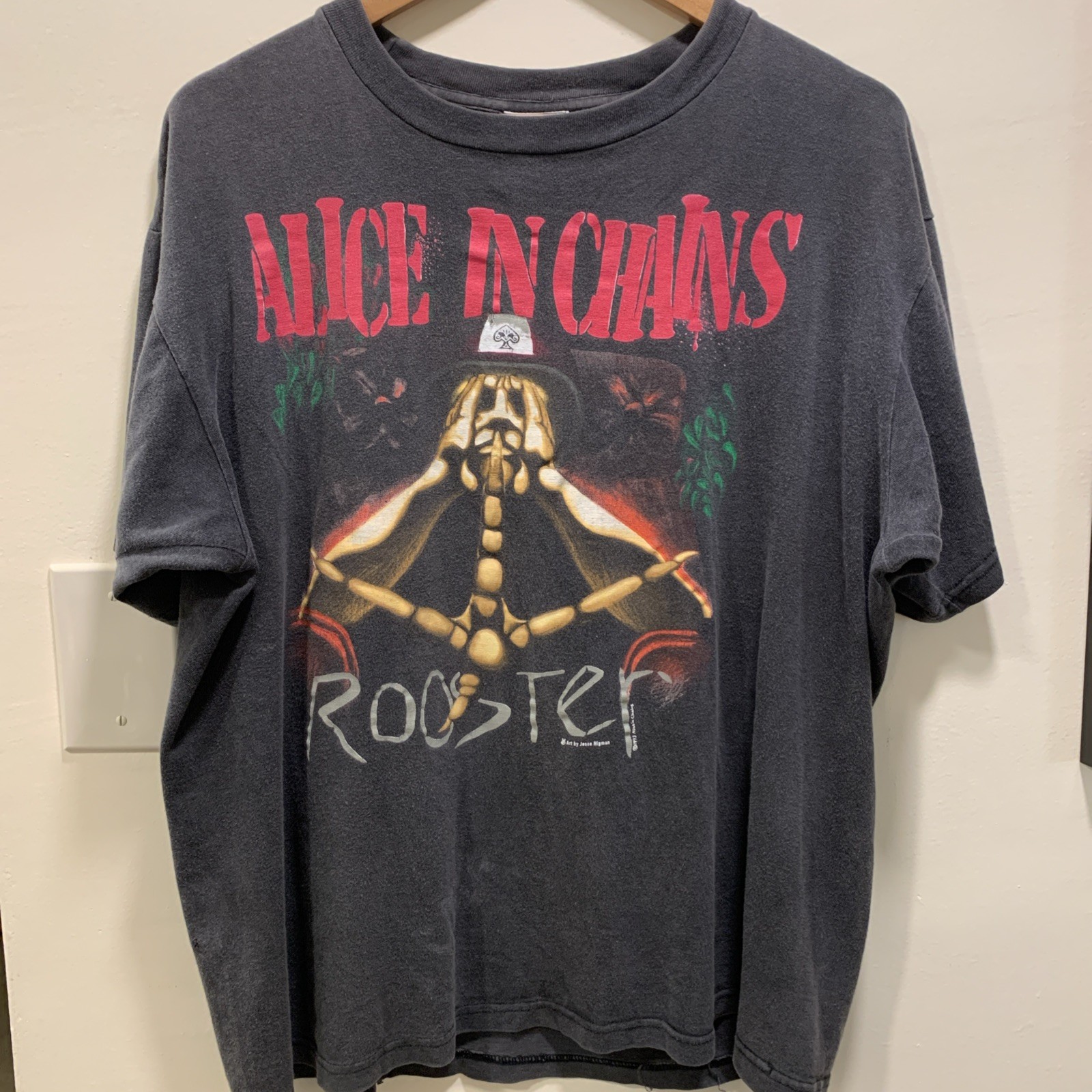Vintage Alice In Chains Rooster 1993 Band Tee Acme Tag Size L 24x27in