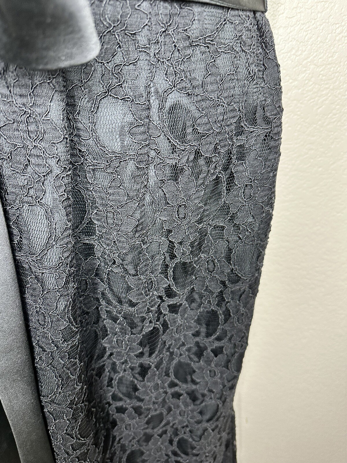 MORI LEE by MADELINE GARDNER black lace evening gown dress Bridesmaid 12 $225