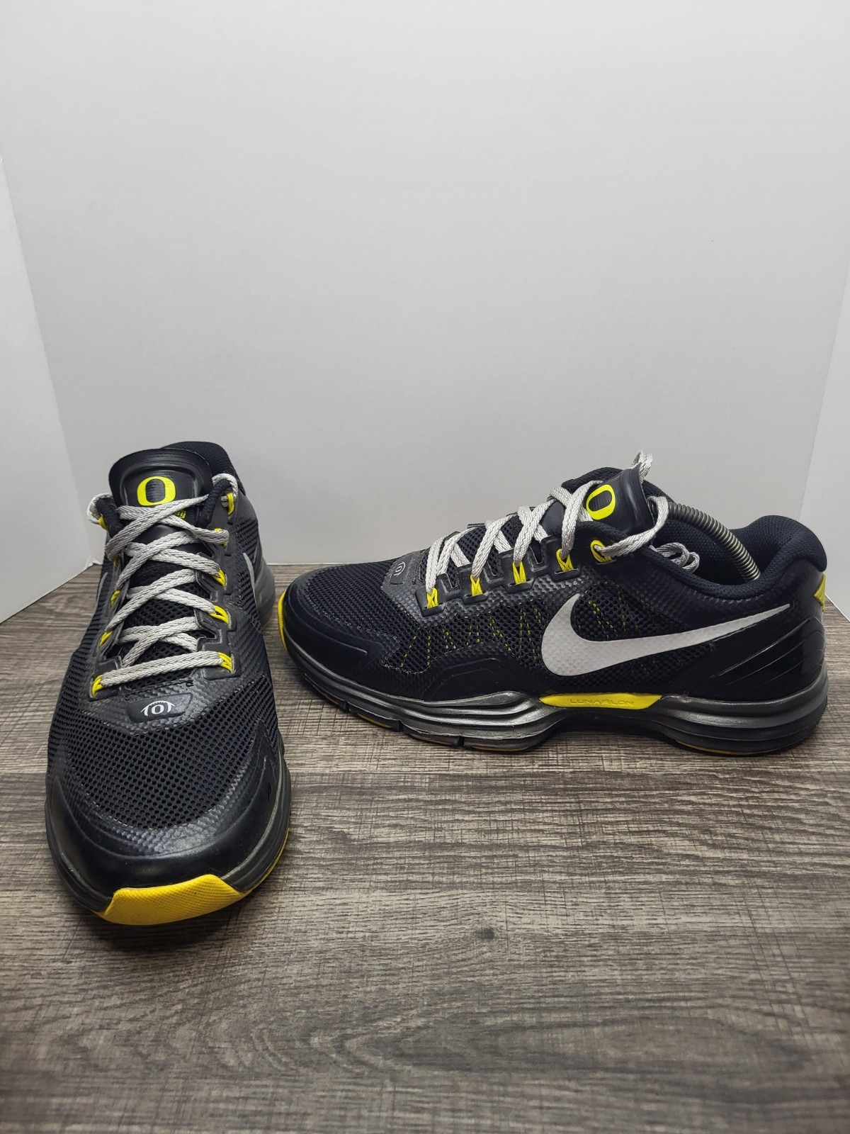Nike Lunar TR1 Oregon Ducks Black Silver Yellow WTD 574266-003 Mens Size 10.5