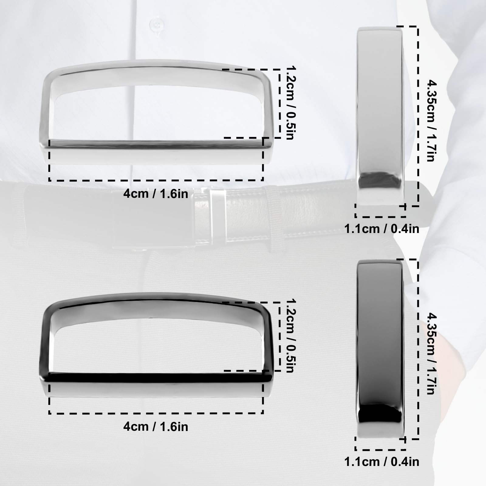 4PCS Anti-Slip Belt Keepers Ã¢â‚¬â€œ 1.5 Stainless Steel Loops for MenÃ¢â‚¬â„…