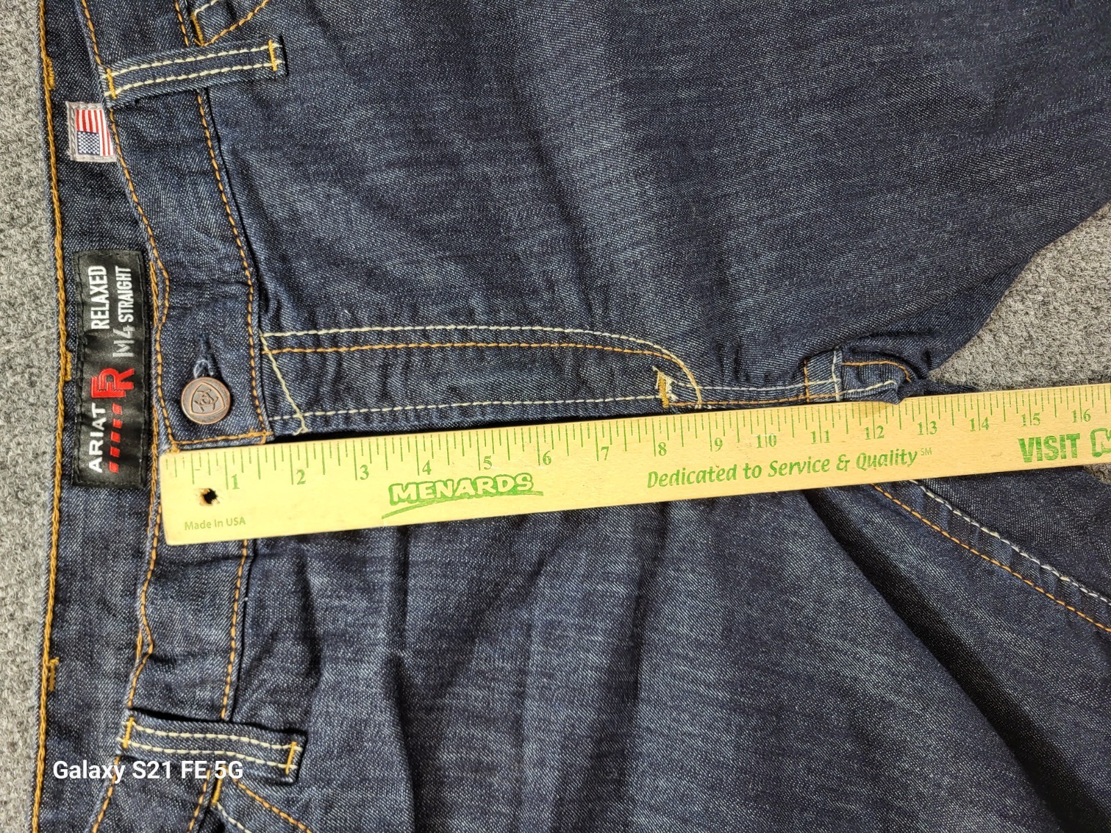 Ariat Fire Resistant M4 Relaxed Straight Jeans Mens 36×30 Dark Wash Stretch