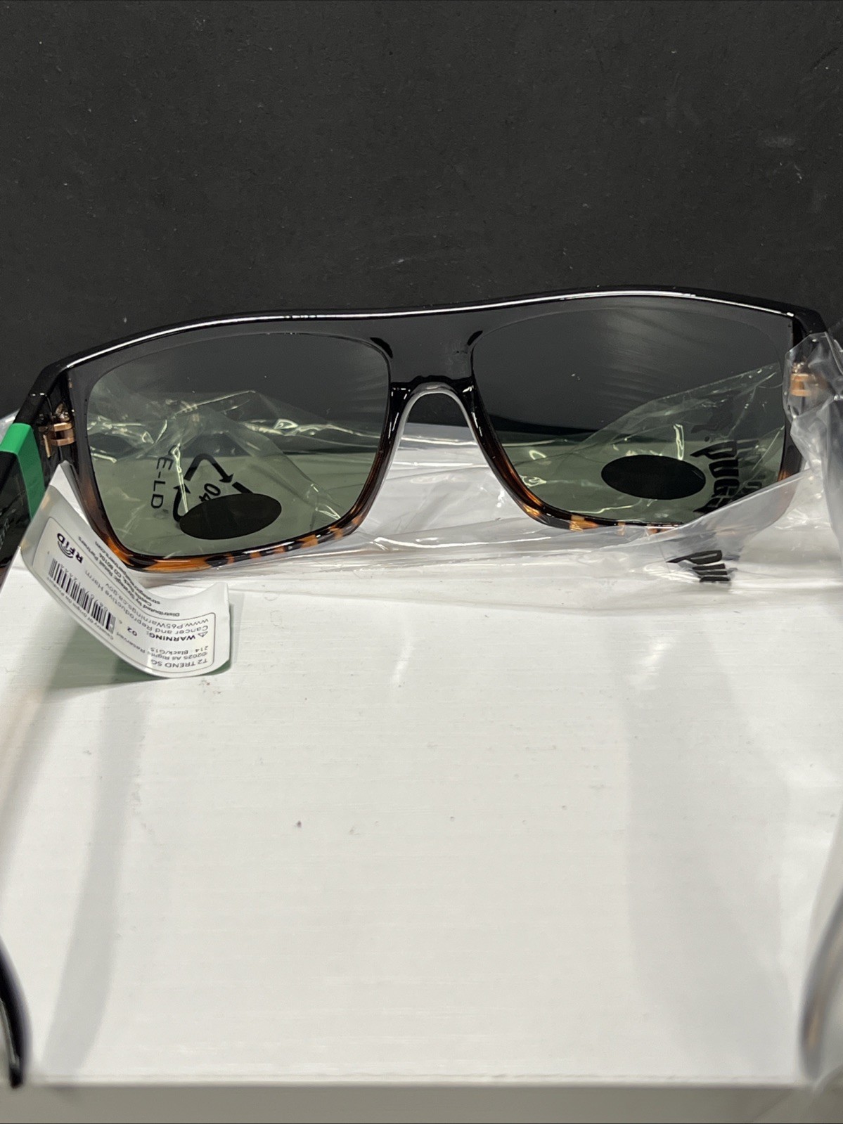 Pugs Trend T2 Sunglasses w/ Tortoise Frame & Black Colored Lenses New UV400