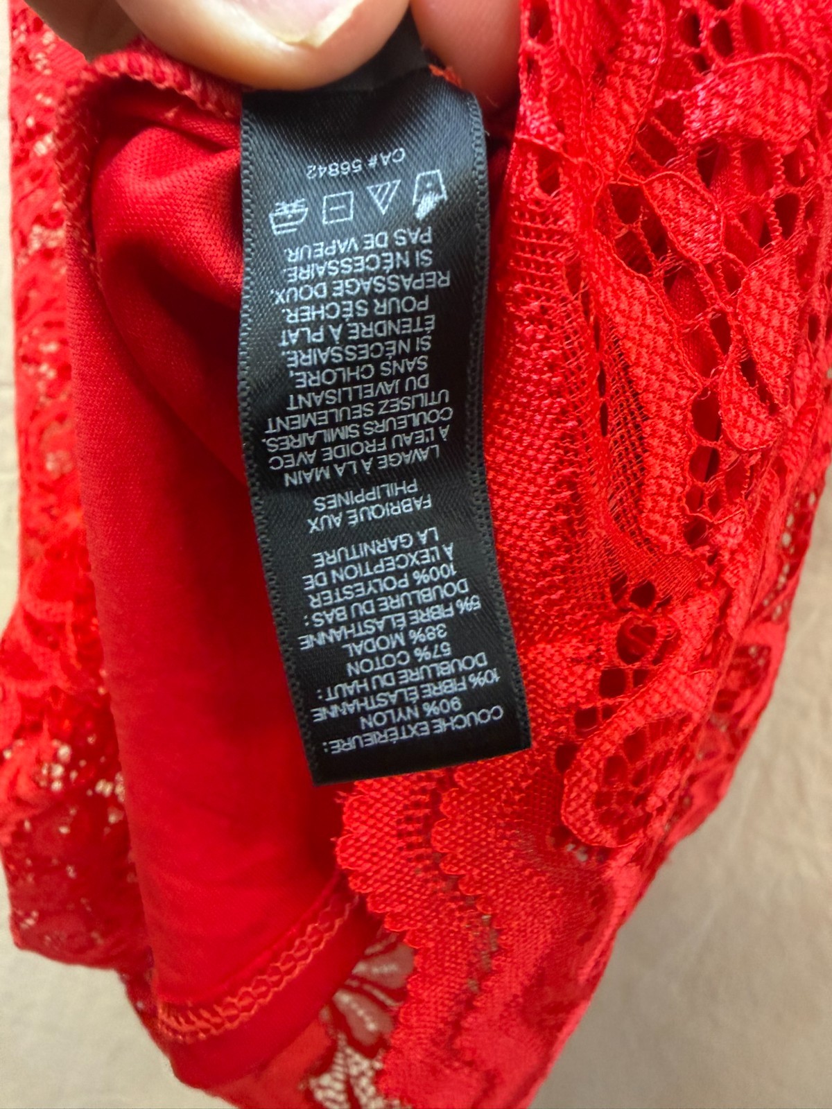 Vibrant Red Express Mock Neck Sheath Dres Lace Floral Size 8