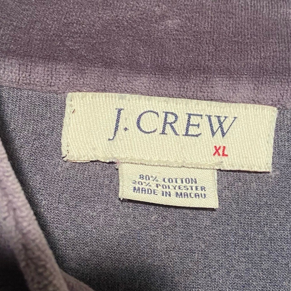 J. Crew Velour Quarter Zip Shirt Mens Size Extra Large Pullover